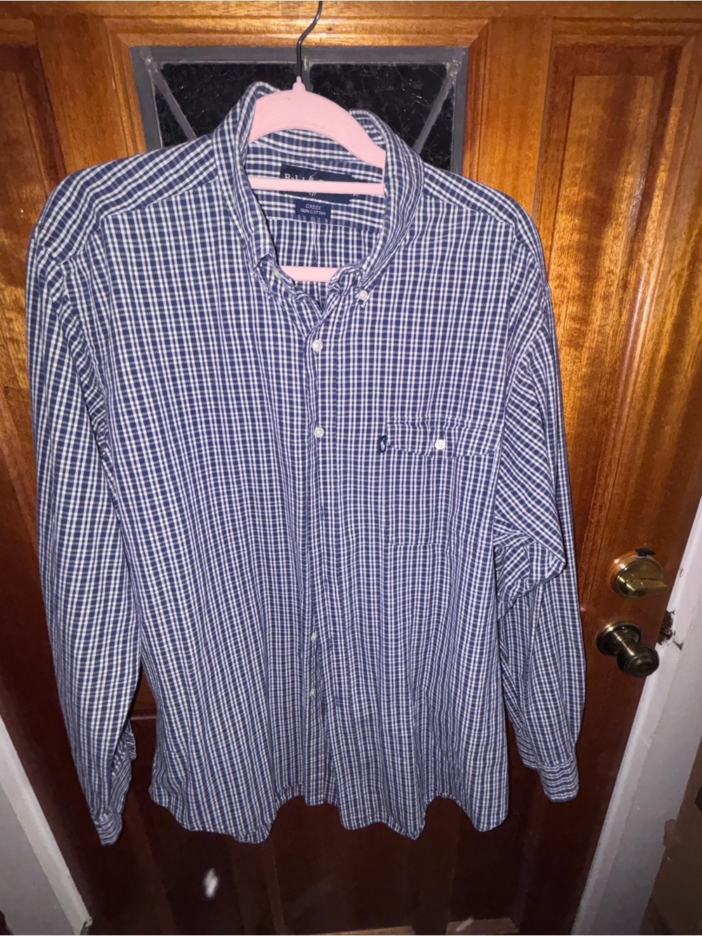 Men's Ralph Lauren Polo Classic Navy & White Check Button-Down Shirt